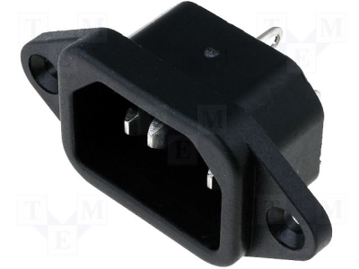 Гнездо за захранване KS101 Конектор: захранващ AC; гнездо; мъжки; 10A; 250VAC; IEC 60320; 40mm